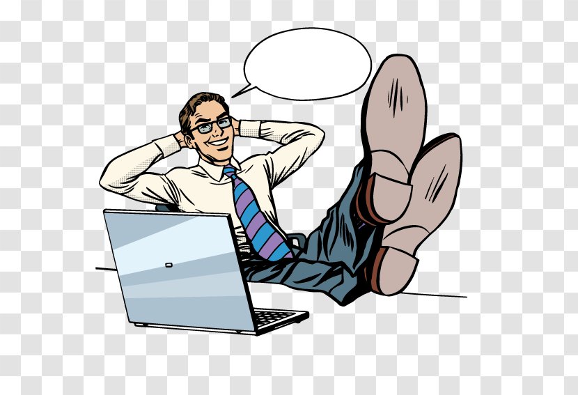 Businessperson Royalty-free Illustration - Area - Rocker Feet On The Table White-collar Transparent PNG