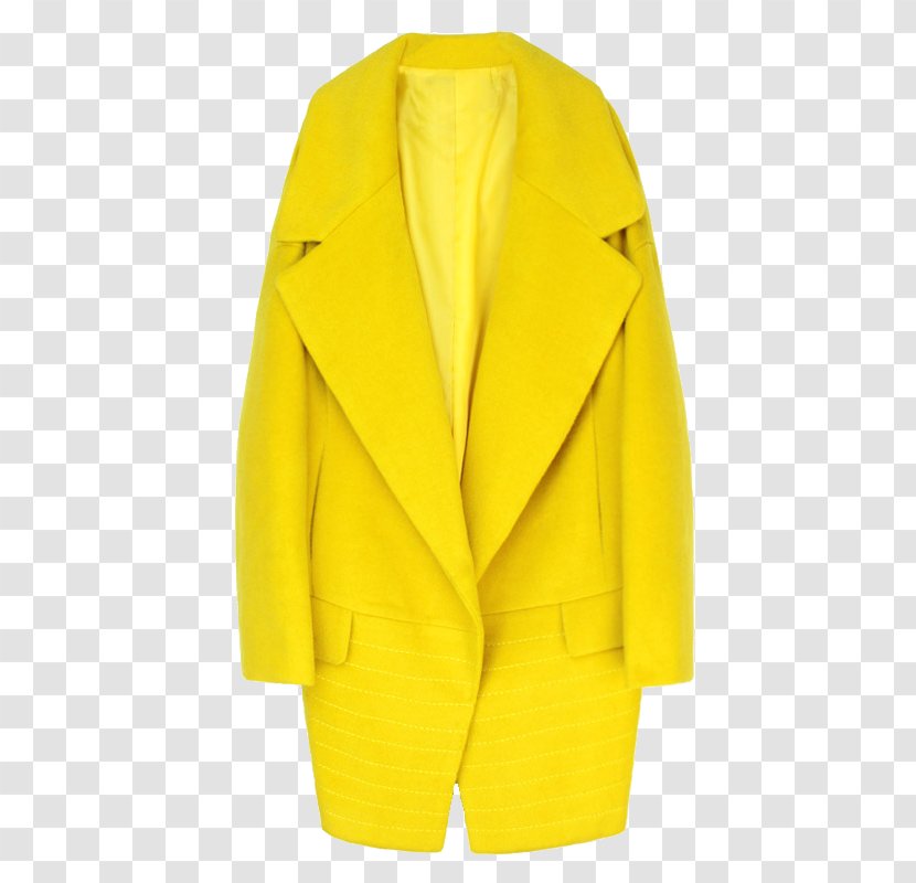 Yellow Coat Jacket - Formal Wear - Lemon Transparent PNG