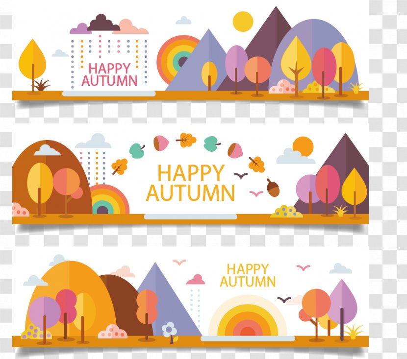 Autumn Scenery Vector - Banner - Drawing Transparent PNG