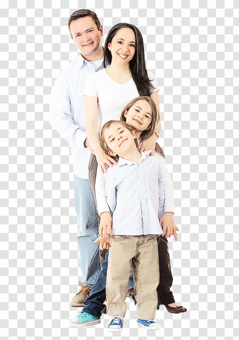 Happy Family Cartoon - Tshirt - Portrait Thumb Transparent PNG