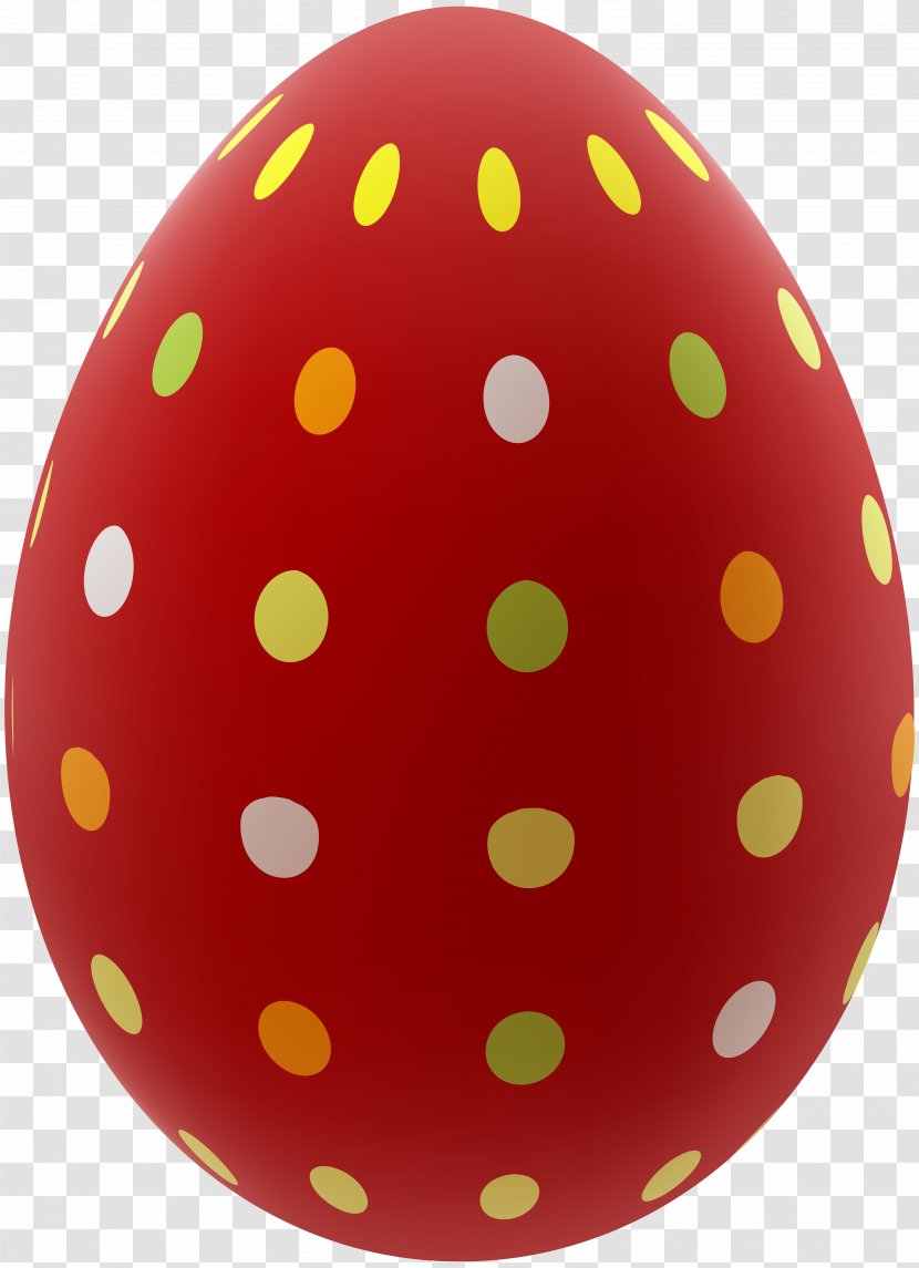 Red Easter Egg Clip Art - Polka Dot - Eggs Transparent PNG