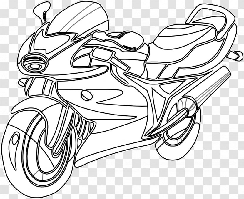 Police Motorcycle Coloring Book Bicycle Harley-Davidson - White - Motor Cliparts Transparent PNG