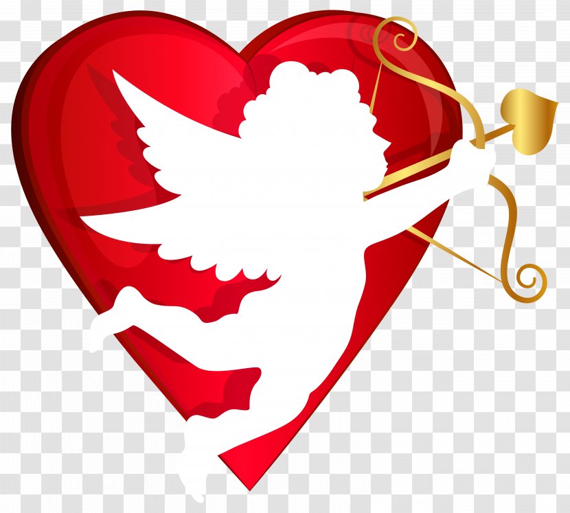 Cupid Heart Valentine's Day Clip Art - Cartoon - Red And Transparent PNG Image Transparent PNG