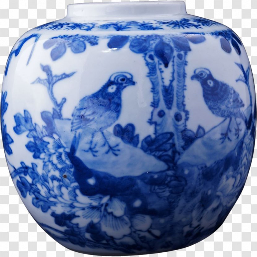 Chinese Ceramics Porcelain Blue And White Pottery 20th Century - Hand-painted Birds Transparent PNG