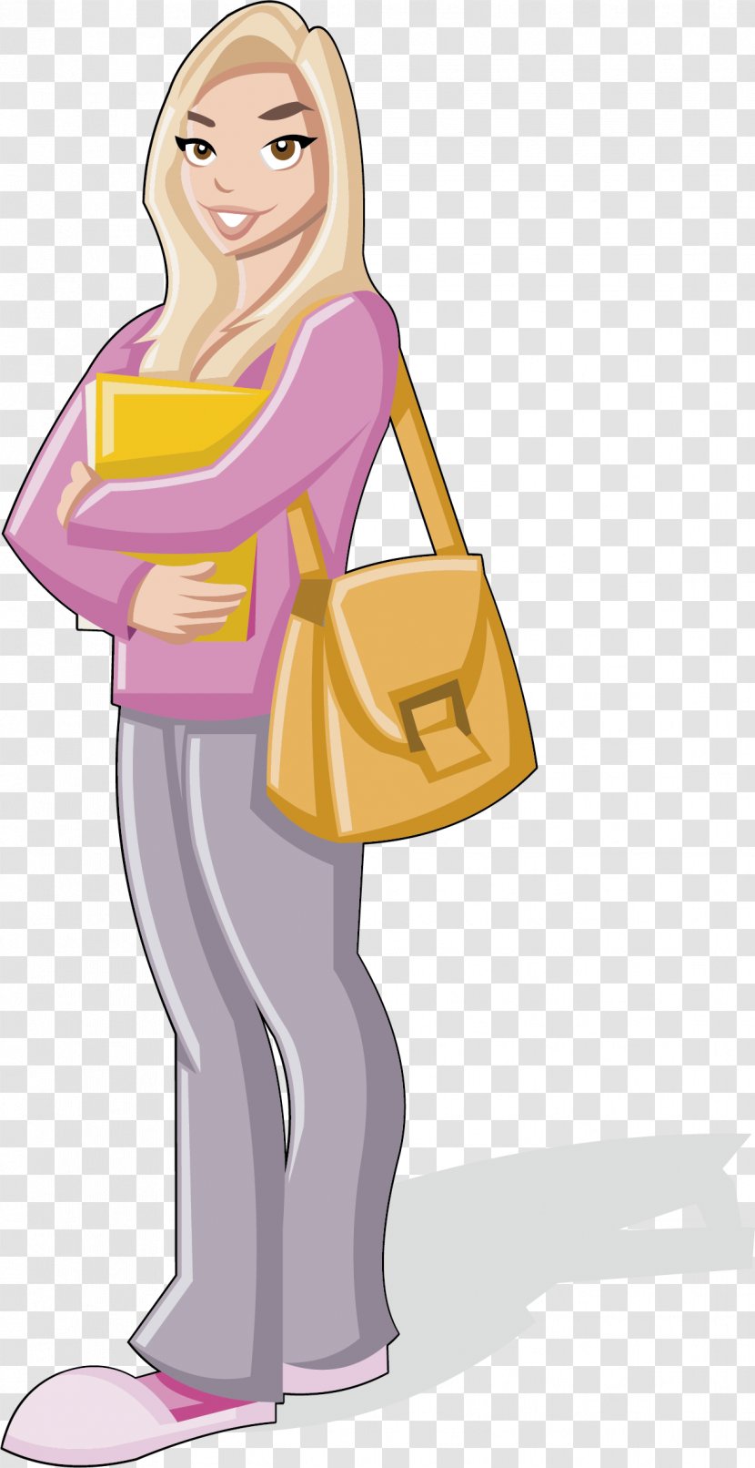 Student Cartoon Woman Illustration - Silhouette - A Rich Who Goes To School Transparent PNG