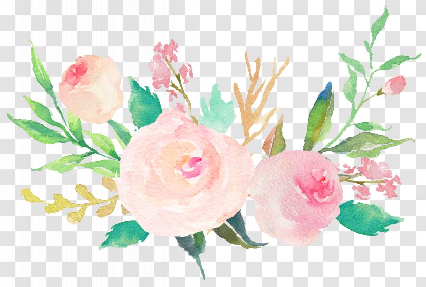 Wedding Invitation Watercolor Painting Pastel Flower Bouquet - Arranging - Fresh And Elegant Flowers Transparent PNG