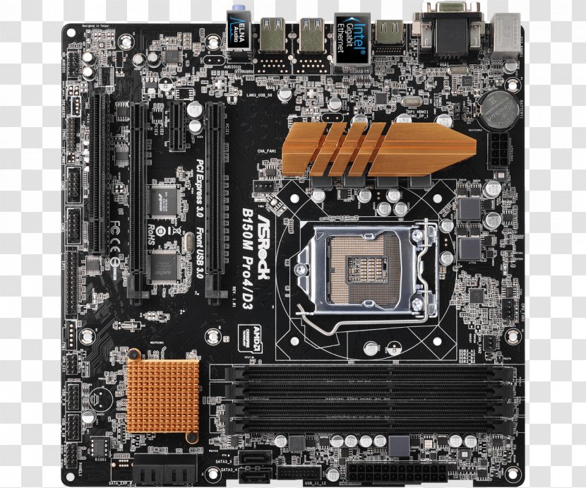 Asrock B150M Pro4S/D3 S1151 Matx Intel B150 Motherboard Central Processing Unit - CPU Socket Transparent PNG