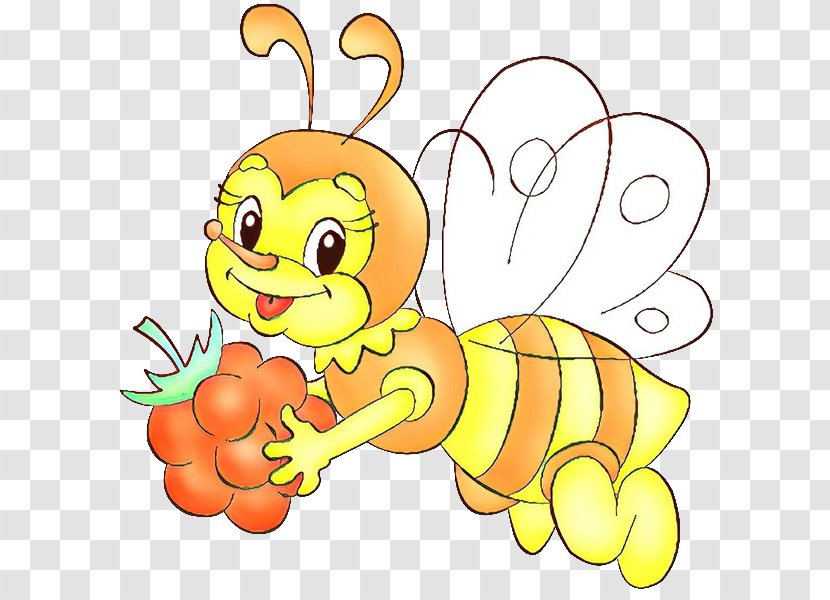 Cartoon Yellow Clip Art Honeybee Insect - Pollinator - Membranewinged Transparent PNG