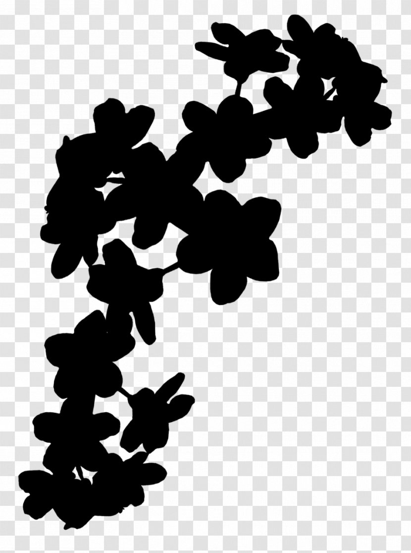 Pattern Font Silhouette Leaf Flowering Plant - Blackandwhite Transparent PNG