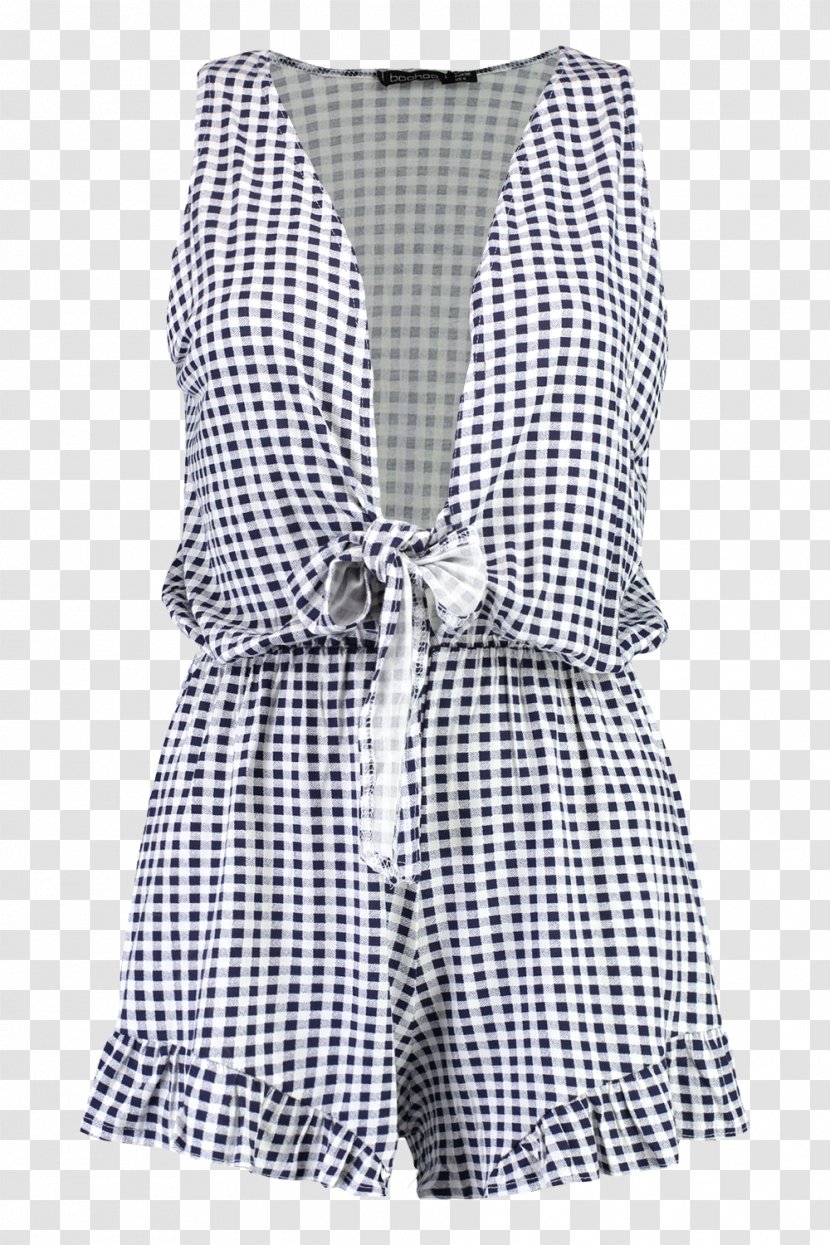 Playsuit Jumpsuit Romper Suit Clothing Dress - White - Gingham Transparent PNG