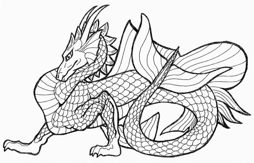 Coloring Book Chinese Dragon Child Mandala - Images For Kids Transparent PNG