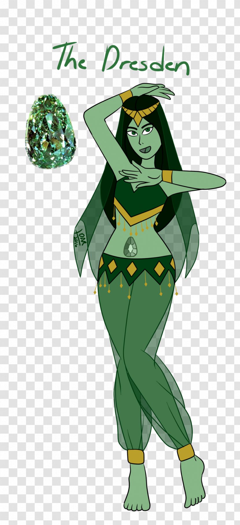 Dresden Green Diamond Costume Design Cartoon - Mythical Creature - Plant Transparent PNG