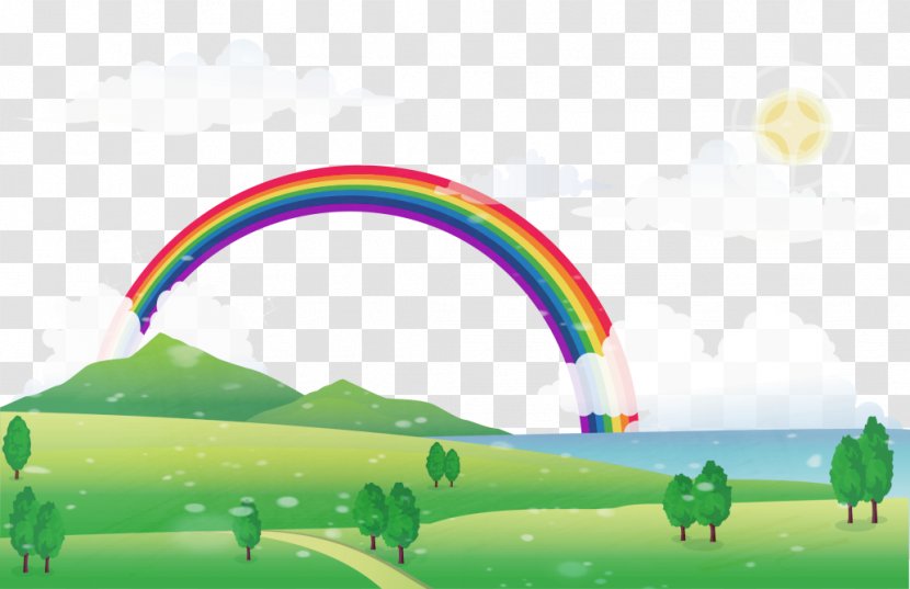 Rainbow Illustration - Landscape - Vector Transparent PNG