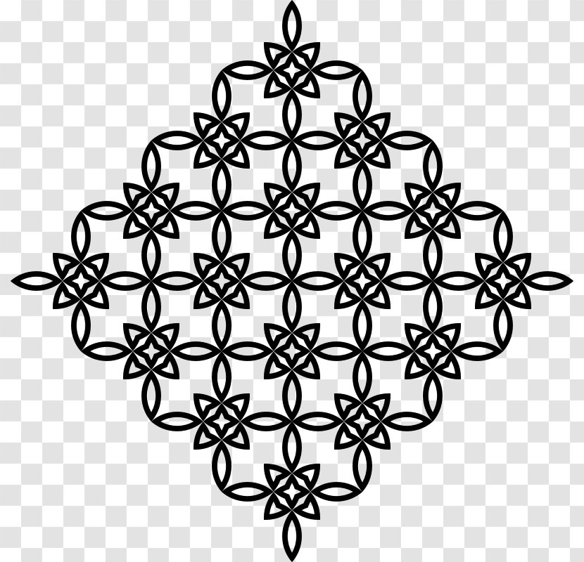 Symbol Geometry Clip Art - Black And White - Geometric Pattern Transparent PNG