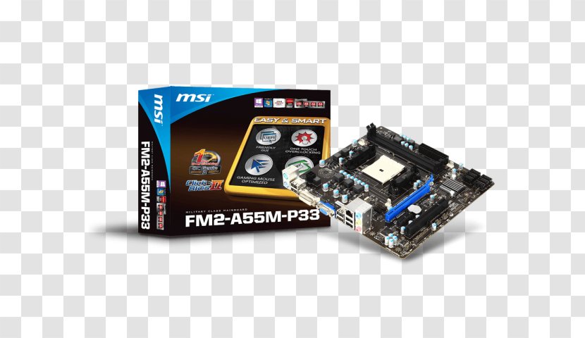 Intel Socket FM2 Motherboard MicroATX MSI FM2-A75MA-E35 Transparent PNG