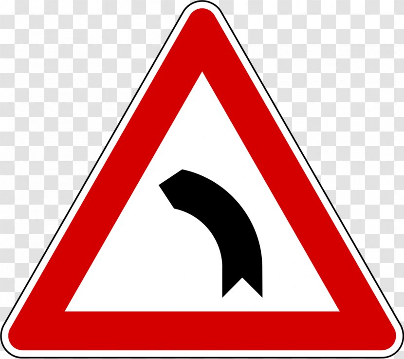 Traffic Sign Warning Curve Road Signs In Italy - Stock Photography Transparent PNG