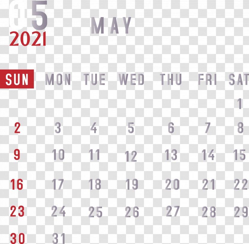 May 2021 Printable Calendar 2021 Monthly Calendar Printable 2021 Monthly Calendar Template Transparent PNG