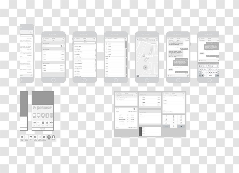 Website Wireframe Mobile App Template IOS Web - Phone APP Artwork Transparent PNG