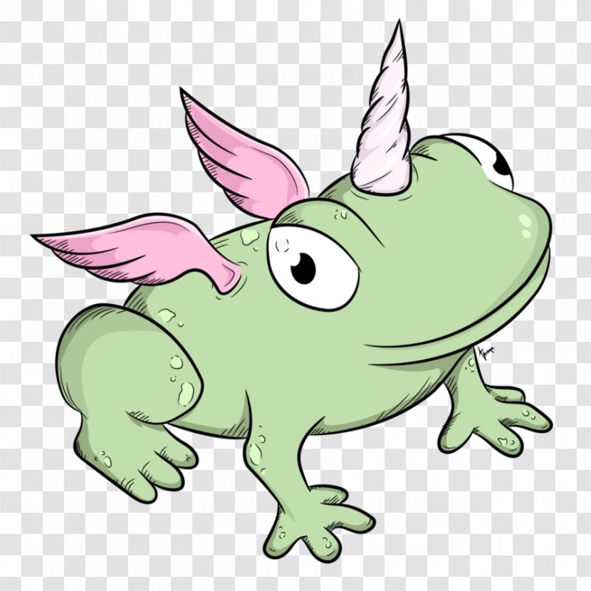 Frog Amphibian Line Art - Fantasy Wings Transparent PNG