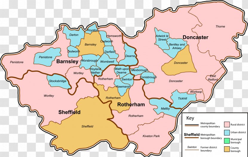 North Yorkshire Sheffield West Civil Parish Metropolitan County - Borough - Map Transparent PNG