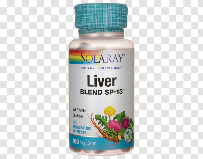 Liver Milk Thistle Dietary Supplement Kidney Detoxification - Silhouette - Solaray Herbal Products Transparent PNG