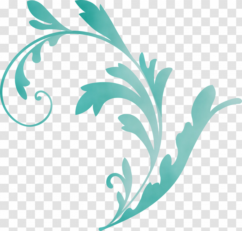 Leaf Turquoise Aqua Plant Transparent PNG