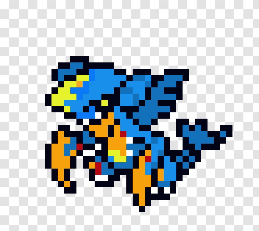 Garchomp Pixel Art - Flower - Pokemon Transparent PNG