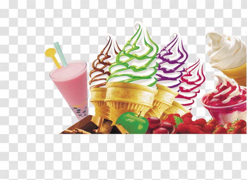 Ice Cream Cone Sundae Frozen Yogurt - Food Transparent PNG