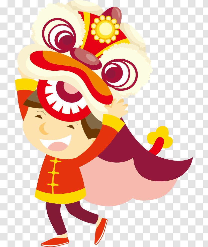 Lion Dance Chinese New Year Illustration - Cartoon - Vector Transparent PNG