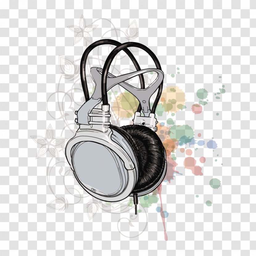 Microphone Headphones - Drawing - Vector Transparent PNG