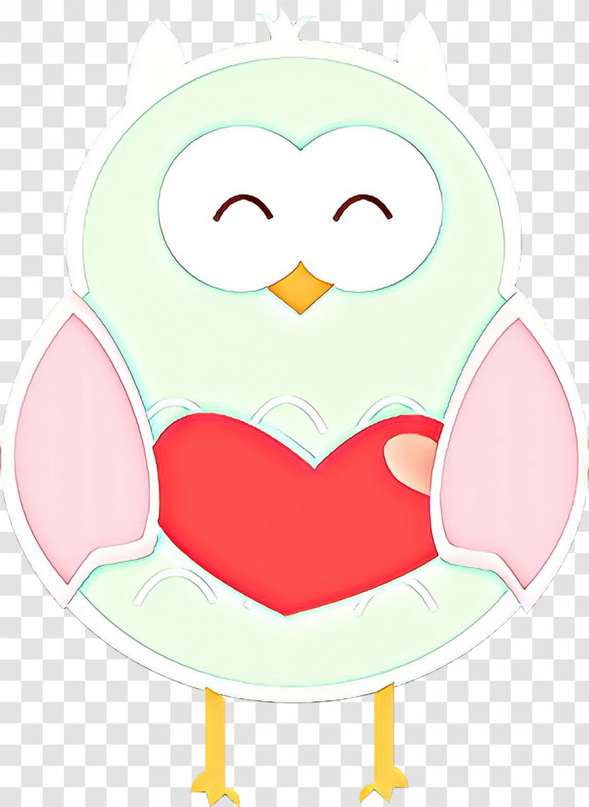 Pink Cartoon Bird Heart Owl Transparent PNG