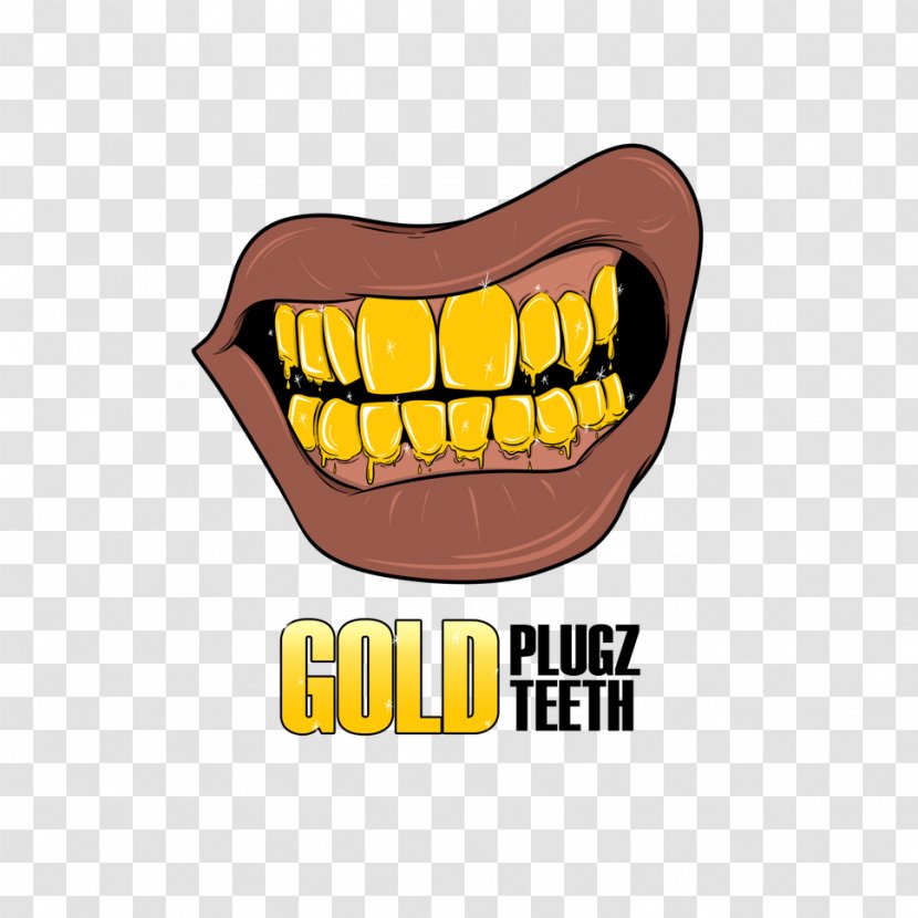 Human Tooth Gold Teeth Grill - Blingbling Transparent PNG