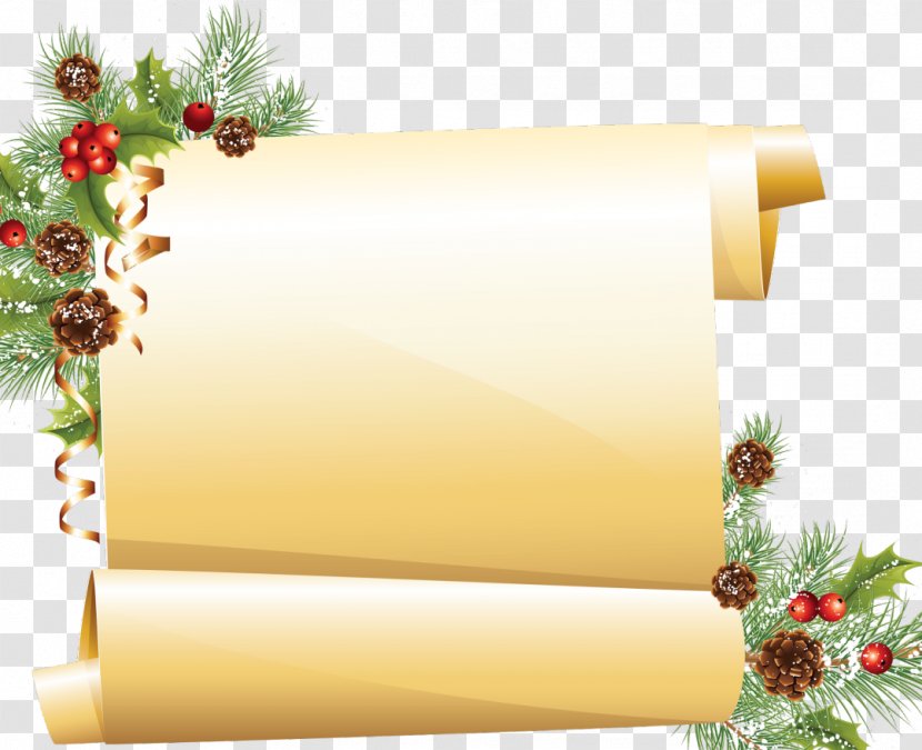 Paper Santa Claus Scroll Christmas Clip Art - Ornament Transparent PNG