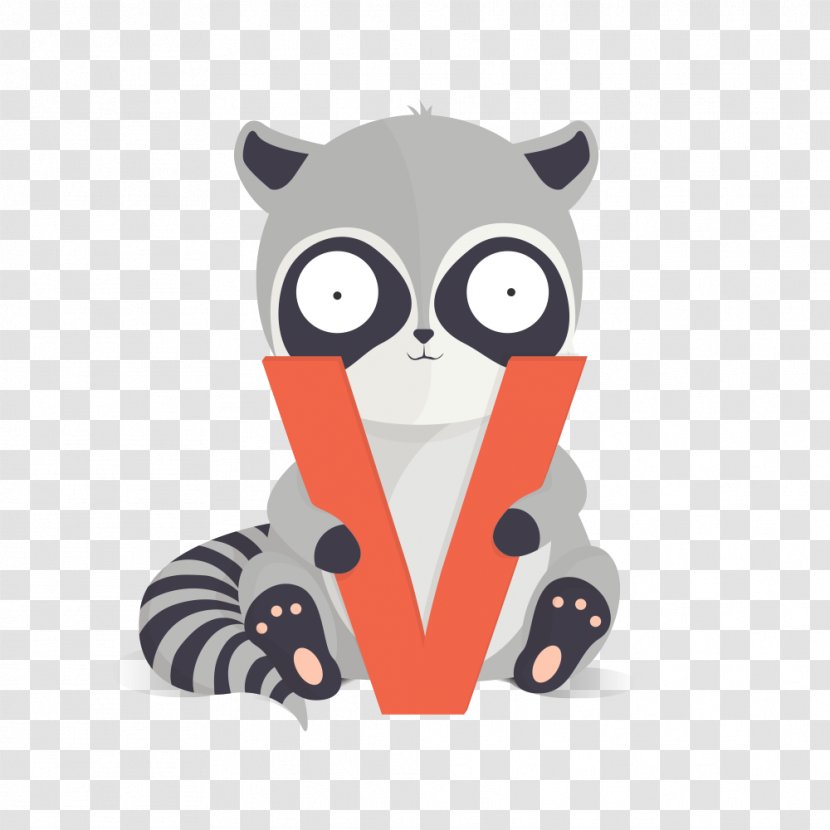 Bogstavzoo Poster Design Raccoon Illustration - Carnivoran Transparent PNG