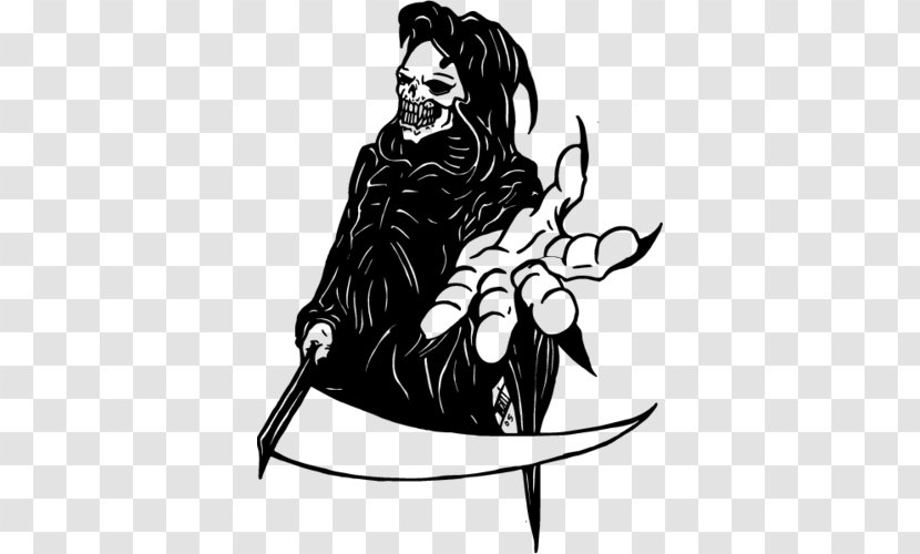 Death Tattoo Виниловая интерьерная наклейка Line Art Scythe - Car - Reaper Transparent PNG