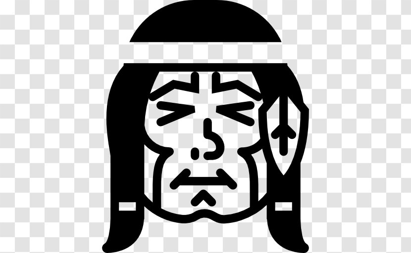 Avatar Clip Art - Black And White - Native People Transparent PNG
