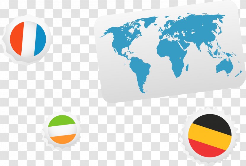 World Map Clip Art - Royaltyfree - Cartoon Flag Sticker Transparent PNG