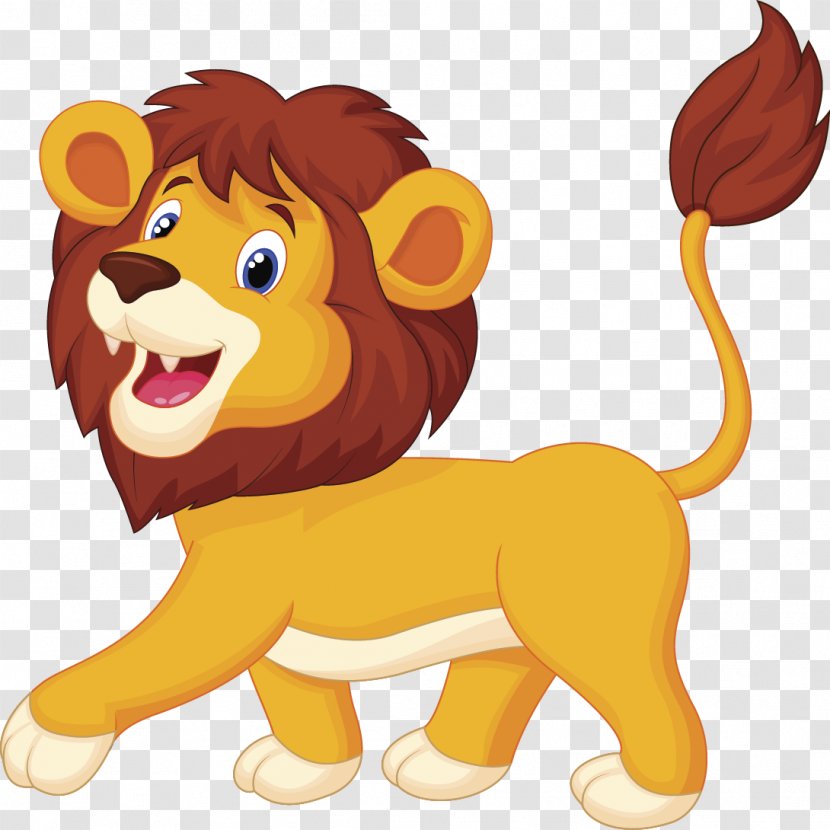 Lion Cartoon Animation Clip Art - Big Cats Transparent PNG