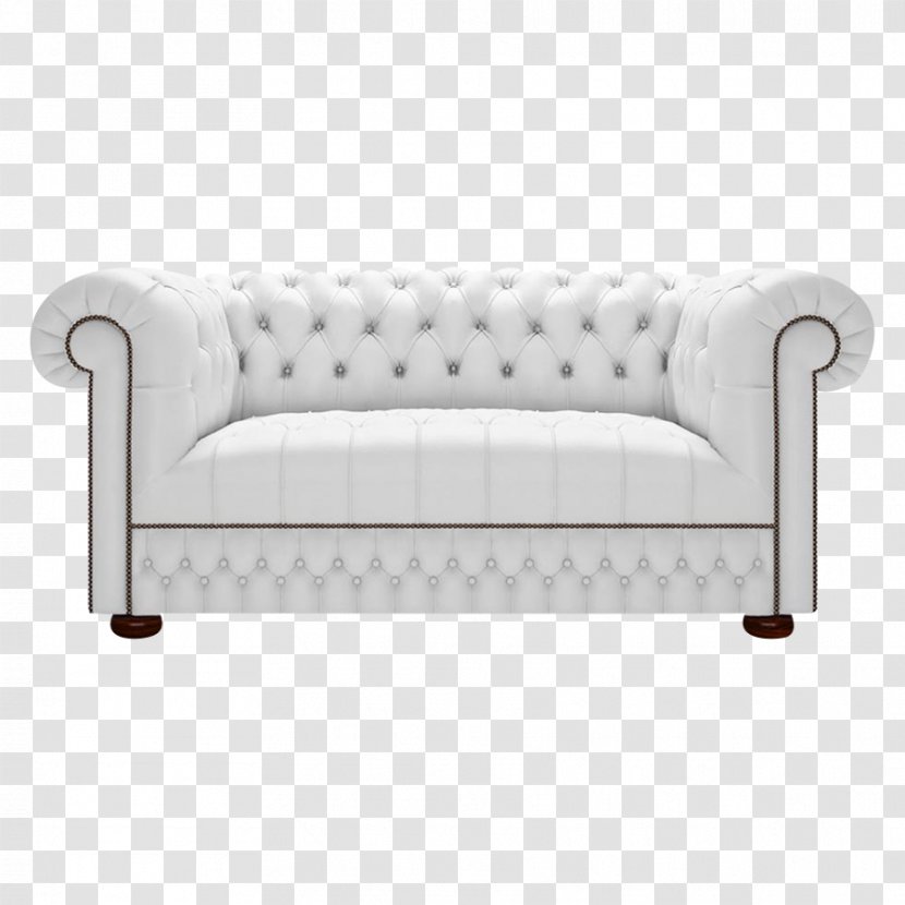 Loveseat Couch Furniture Leather Chesterfield - Living Room - White Birch Transparent PNG