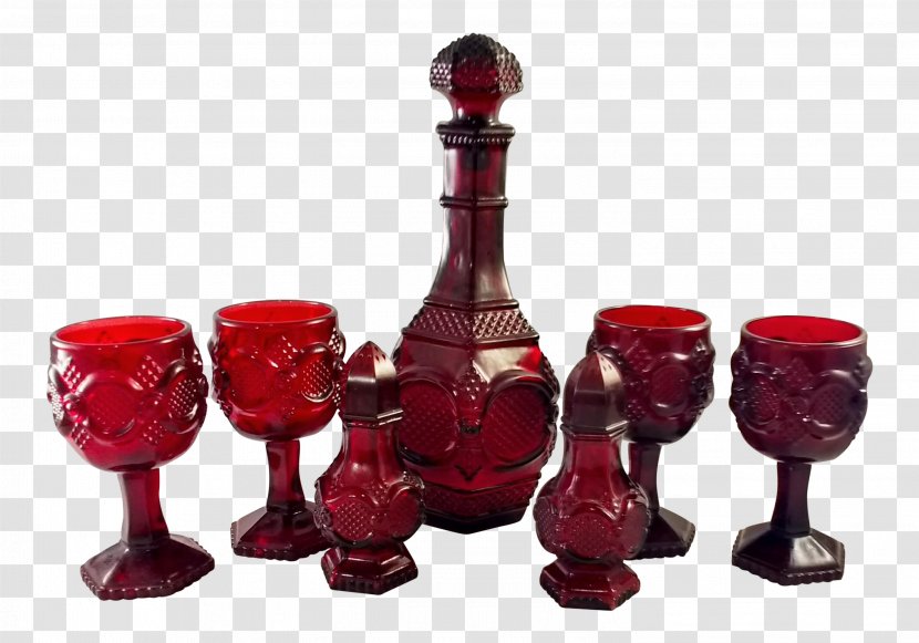 Wine Glass Decanter Carafe - Depression - Cranberry Red Transparent PNG