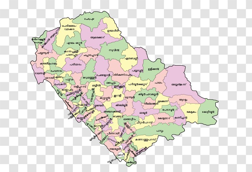 Political Divisions Of Kannur District Kollam Map Malabar Transparent PNG