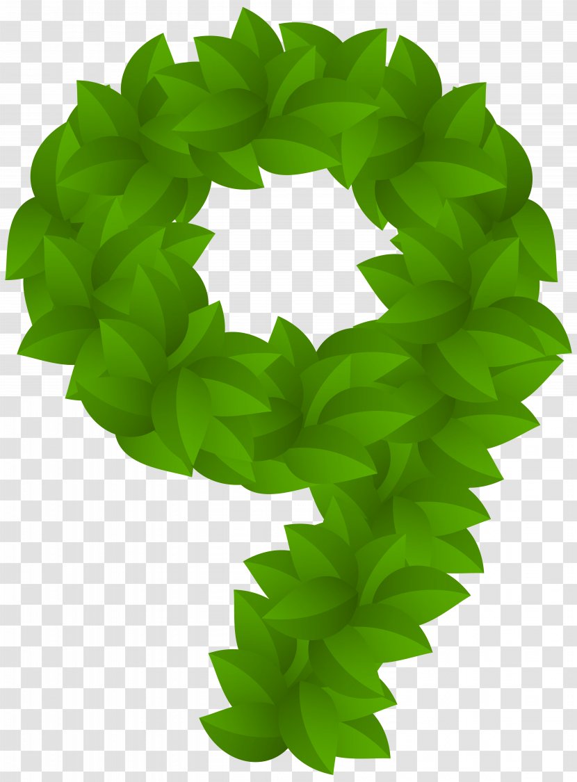 Clip Art - Blog - Leaf Number Nine Green Image Transparent PNG