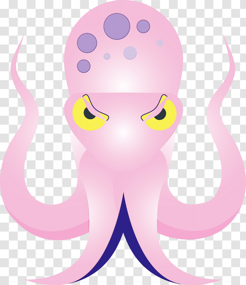 Octopus Pink Cartoon Giant Pacific Octopus Octopus Transparent PNG