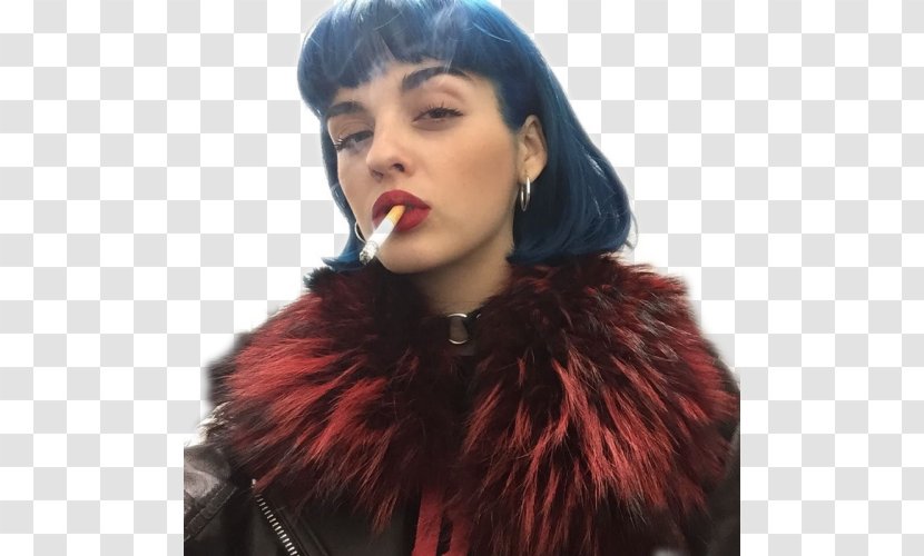 Blue Hair Long Black Coloring - Fur Clothing - Cigarettes Transparent PNG