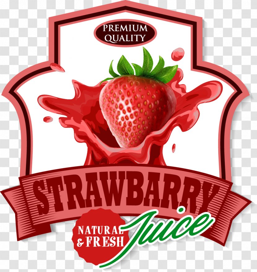 Juice Strawberry Euclidean Vector Fruit - Chocolate - Ribbon Exquisite Label Transparent PNG