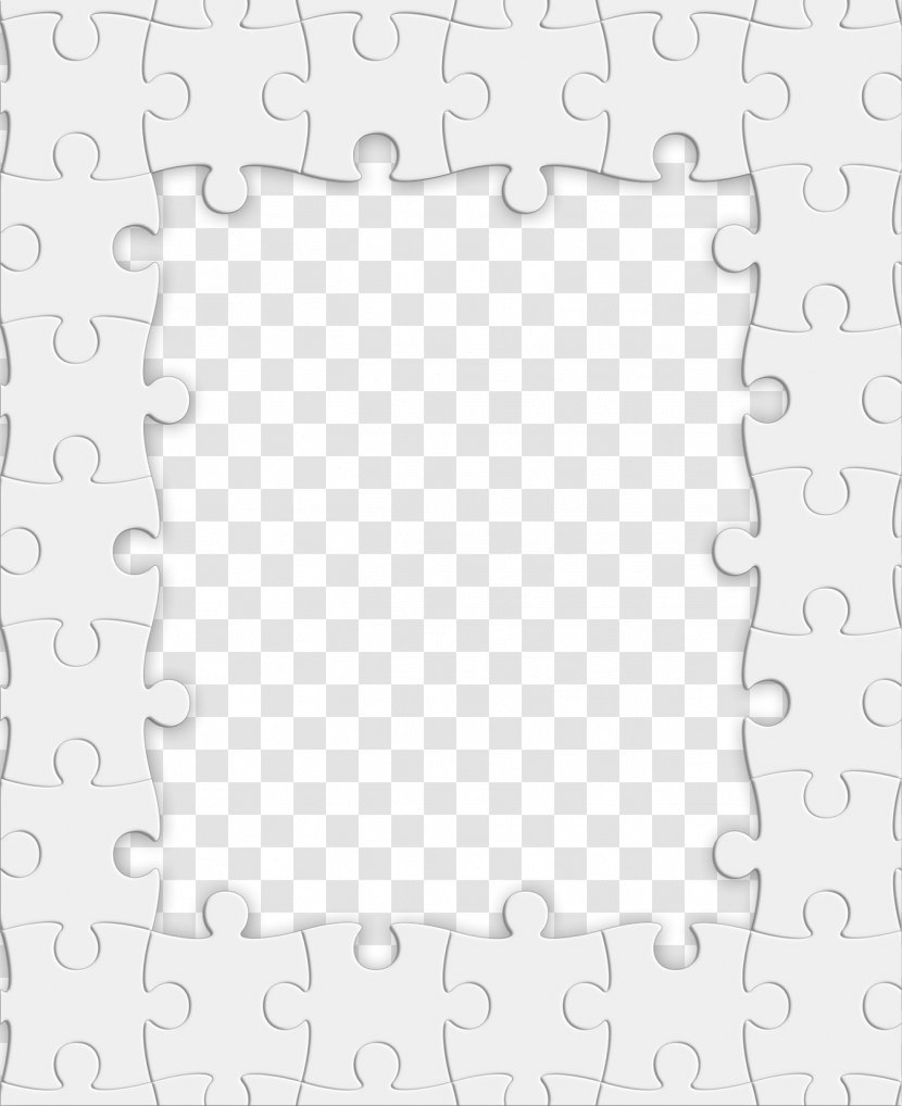 White Pattern - Black And - Jigsaw Template Transparent PNG