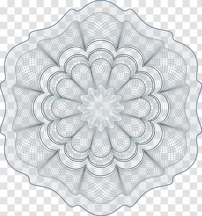 Guillochxe9 Rosette Ornament Pattern - Floating Texture Banknote Transparent PNG