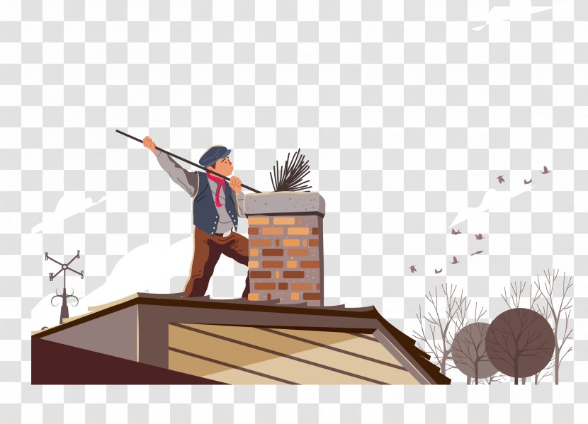 Chimney Sweep Fire Modern Cleaning Cleaner - Flue - Vector Transparent PNG