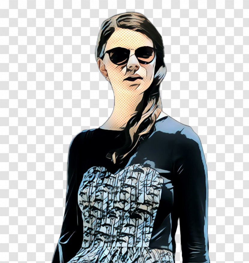 Pop Art Retro Vintage - Shoulder - Aviator Sunglass Black Hair Transparent PNG