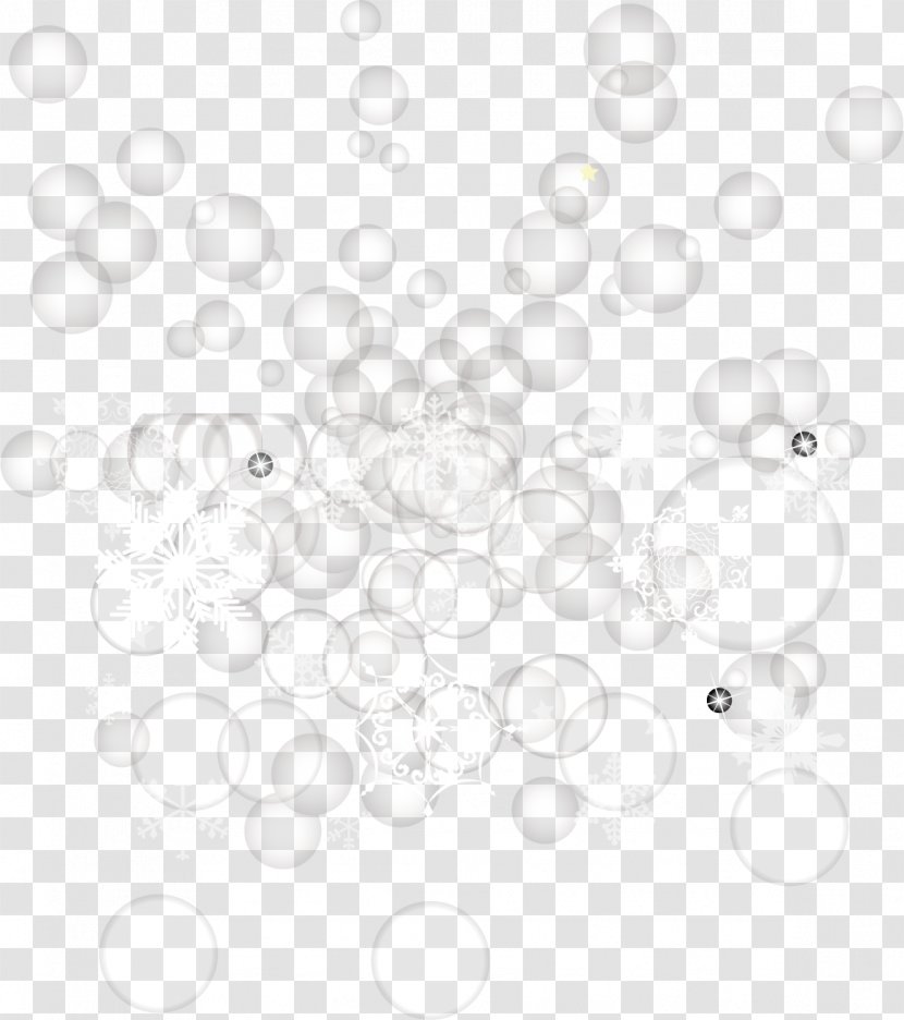 White Circle Black Pattern - Bubble Snowflake Transparent PNG